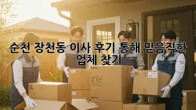 순천 장천동 이사, 후기 통해 믿음직한 업체 찾기!